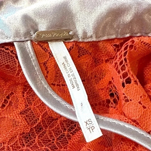 Free People Orange Gilded Lace Mini-dress - Picture 6 of 13